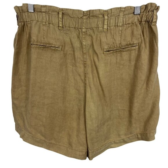 Rails Monty Toffee High Waist Paperbag Linen Short Buttonfly Large L Pocket New - Picture 6 of 12